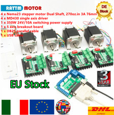 EU Nema23 3A Stepper Motor 270oz-in+TB6560 Drive+MACH3 Controller 4 Axis CNC Kit