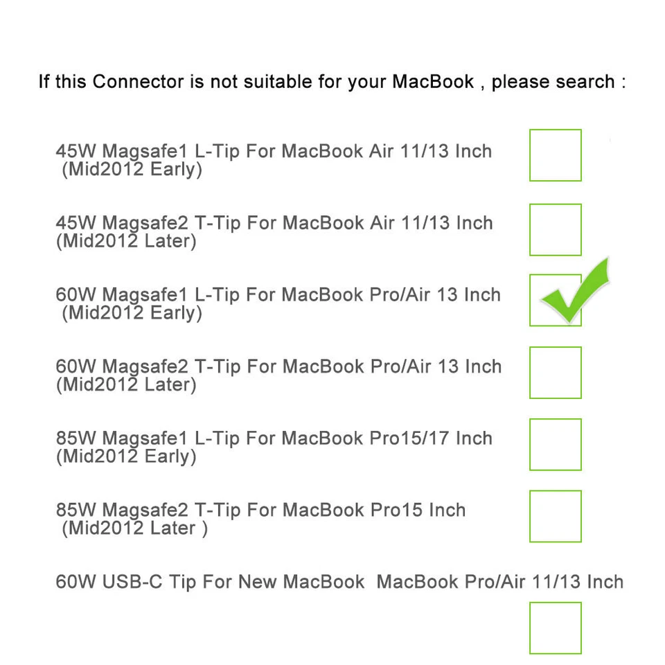 60W Netzteil Ladegerät für Apple MacBook Pro 13" A1278 A1297 2008, Mitte 2012 - Bild 3 von 4