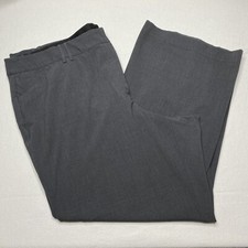Lane Bryant Pants sz 26 Gray Flat Front Elastic Waist Straight Dark Academia