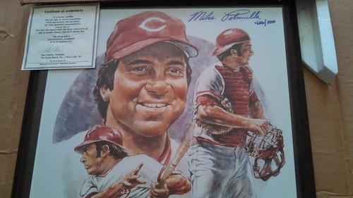 Autógrafo original certificado por Johnny Bench Salón de la Fama de los Rojos de Cincinnati 1989