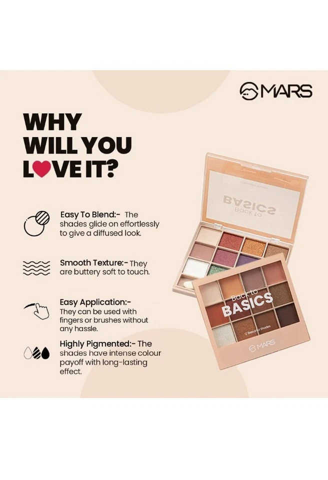 MARS 12 Shades Back to Basics Eyeshadow palette 24 g (Shade-02) - Image 4 of 4
