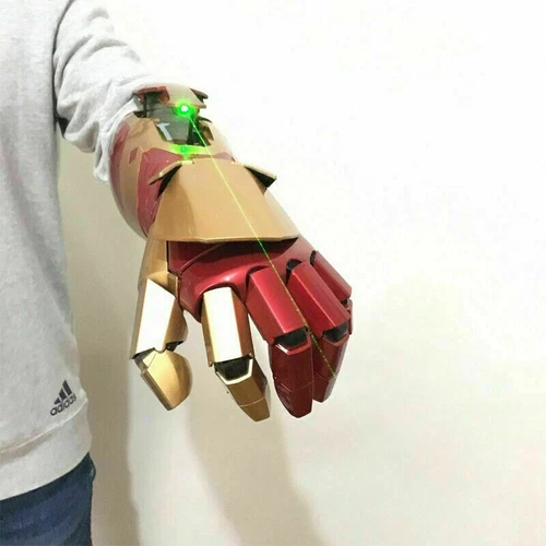 Iron Man MK42 Wearable Arm Hand Glove Palm 1:1 LED Sound Laser Fore Cosplay Gift - Picture 11 of 26