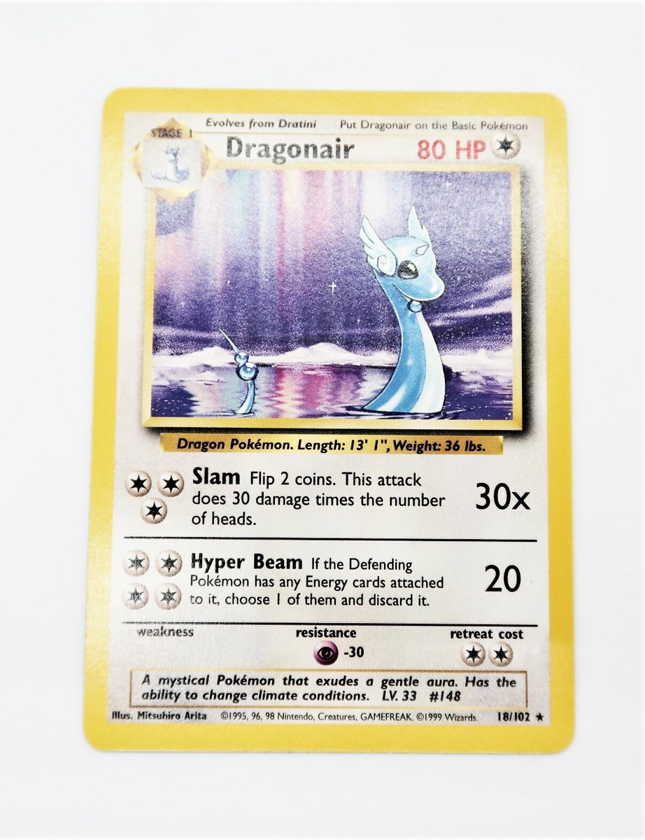 1999 dragonair pokemon card Dragonair Base Set 18/102 Pokemon Cards