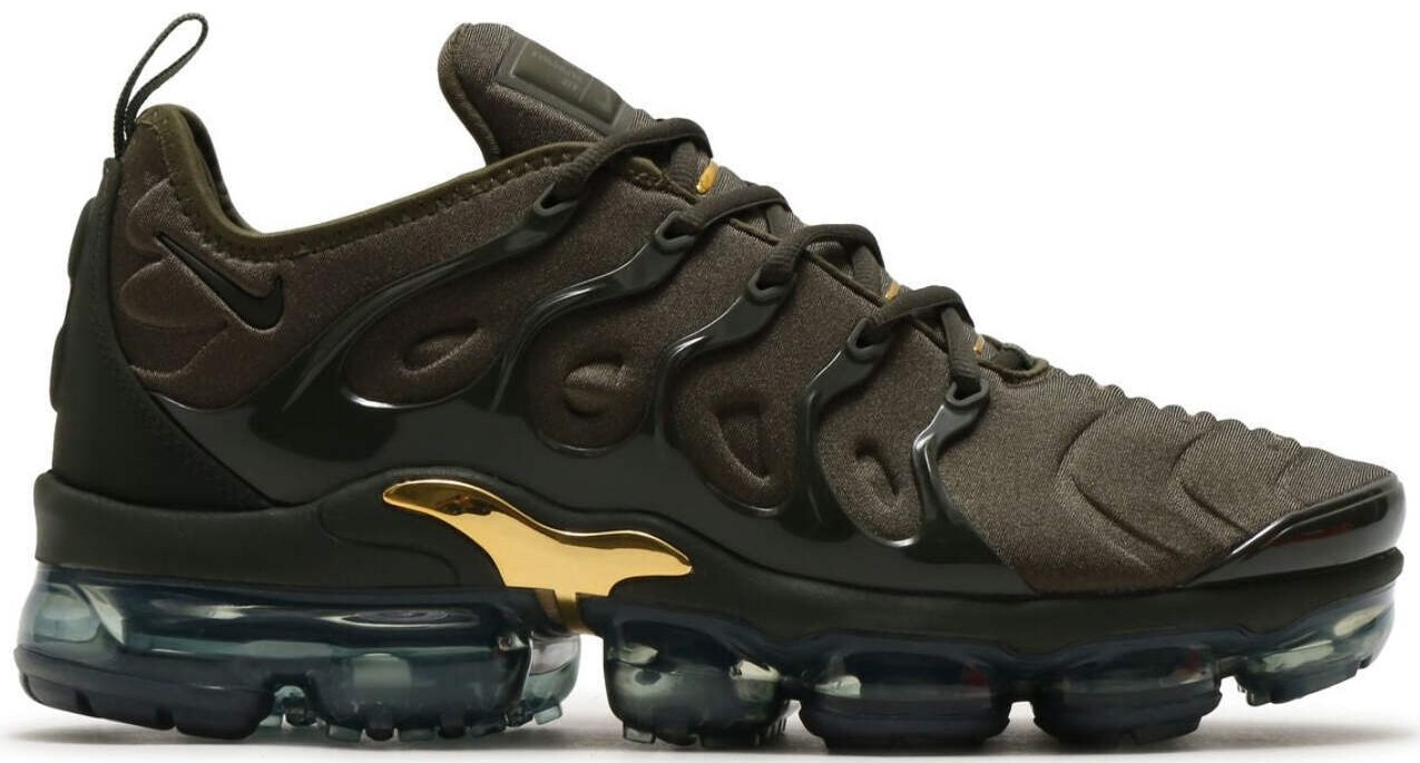 % Size 11 Nike Air VaporMax Plus Men Green and Gold Shoes 924453-300 A55 Nike Air Vapormax Plus Clear Emerald Green Grey Black Mens  main image 4