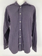 Banana Republic Purple Plaid Collared Button Front Shirt Men s Size Medium