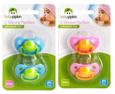 2 Baby Pacifier Silicone Infant Nipple Newborn Soother Baby Dummy 0-18 Months