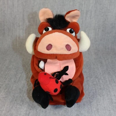 THE LION KING Disney Pumbaa Plush Hand Puppet Warthog Vintage 1990s Cuddly Soft - Bild 1 von 4