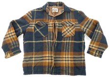 Rare VTG WOOLRICH Checkered Plaid Sherpa Lined Mackinaw Jacket 70s 80s Blue SZ L