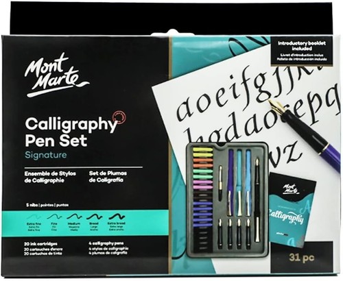 Multicolor Calligraphy Signature Pen Set: 31 Pieces with 20 Ink Cartridges - Picture 9 of 9