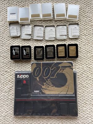 未使用　1995 JEMES BOND 007 zippo 1995 Vintage Extremely Rare Set of 6 James Bond Goldeneye