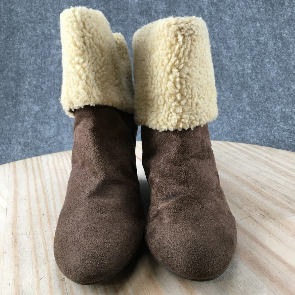 Laura Ashley Botas Mujer 8 B Spencer Botines Marrón Suéter Puño Cuña Foto 4 de 4