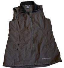 Exofficio Flyq Vest Womens Sz Xs Chocolate Brown Zip Travel Pockets Adjustable
