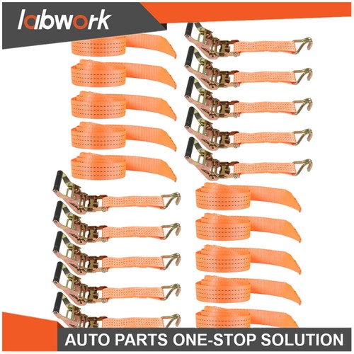 Labwork Heavy Duty Tie Down Ratchet Straps With J Hook 10 Pcs 1.5" x 15' 4000lbs - Picture 21 of 21