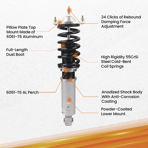 24 Ways Adjustable Damper Coilovers For Mazda Miata MX5 NA 89-98 NB 1998- 2005 - Picture 5 of 12