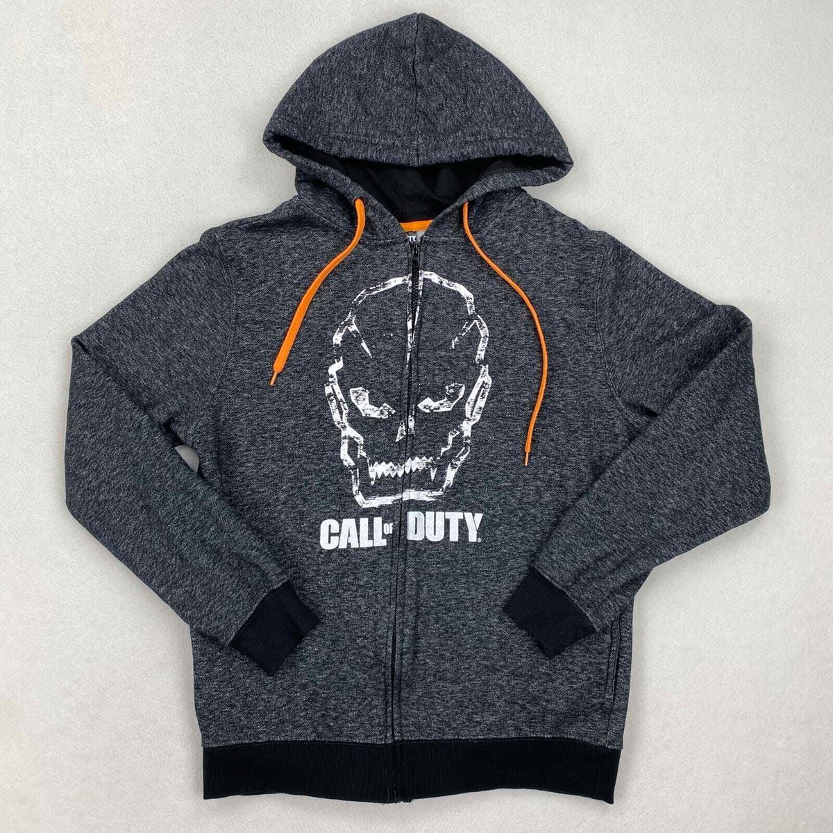 Call of Duty Hoodie Size Medium Grey Zip Up Sweatshirt Black Ops