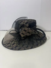 Vintage Night Studio New York Gatsby Derby Hat Pillbox Brim Seq Brown