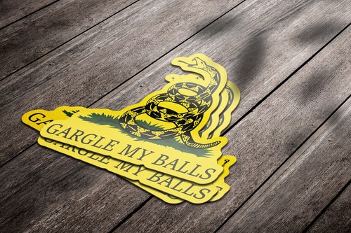 Gargle My Balls Gadsden Flag Sticker for Cars, Trucks, Laptop, Don't Tread on Me - Afbeelding 3 van 4