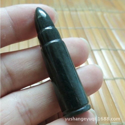 Antique Hetian Jade Sapphire Bullet Pendant Male and Female Pendant - Picture 6 of 12