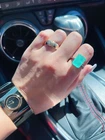 Glowing Natural Colombian Emerald Solitaire Ring, Minimalist Ring, Sz 7