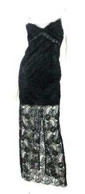 CHARO RUIZ IBIZA BLACK EMBROIDERED CROCHET LACE MAXI DRESS BOLERO 