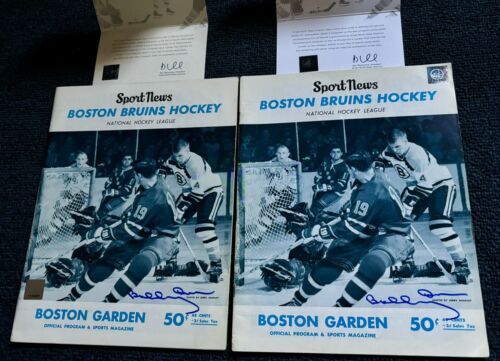1966-67 Bobby Orr rookie year Signed First Cover Programs (2) Large Ink Autos
