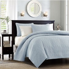 Madison Park 3-Piece Reversible Full/Queen Coverlet/Shams Set in Blue