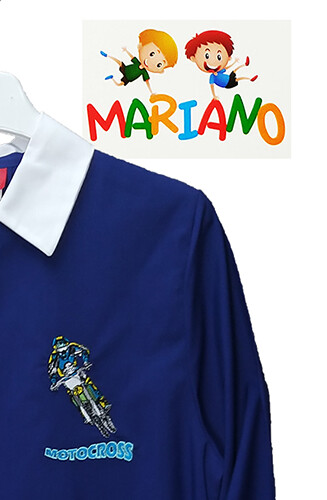 Blaue Schürze Kind Grundschule MARIANO Made in Italy - Bild 9 von 60