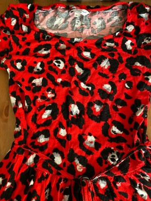 red leopard print dress new look