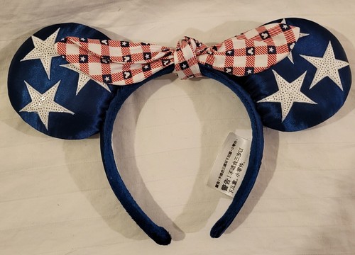 Neu Disney Parks Minnie Mouse All American Girl blau mit Sternen Ohren Stirnband - Bild 3 von 5