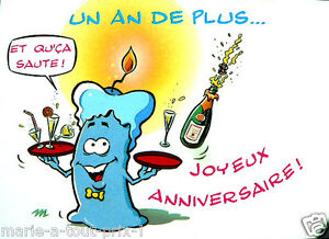 CARTE postale d'anniversaire JOYEUX ANNIVERSAIRE et qu'ca SAUTE ...