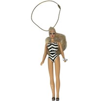 Barbie Doll Debut 1959 Black White Swimsuit Christmas Ornament