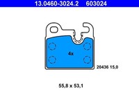 ATE 13.0460-3024.2 Bremsbelagsatz, Scheibenbremse 55,8 Mm 53,1 Mm 15 Mm