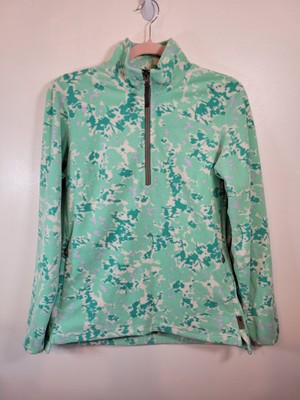 Helly Hansen Womens 1/2 Zip Green Purple Fleece with Pockets Medium