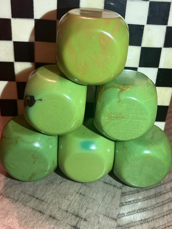 6 turquoise color unknown matter blocks cubes for dice or prayer beads 032024gAE