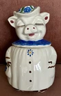 Vintage 1950’s Shawnee USA Pottery - Winnie The Pig - Blue Collar - Cookie Jar