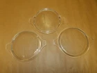 VTG PYREX Replacement Lid Only Clear Glass Pyrex 474 C Casserole 1.5 qt LOT OF 3