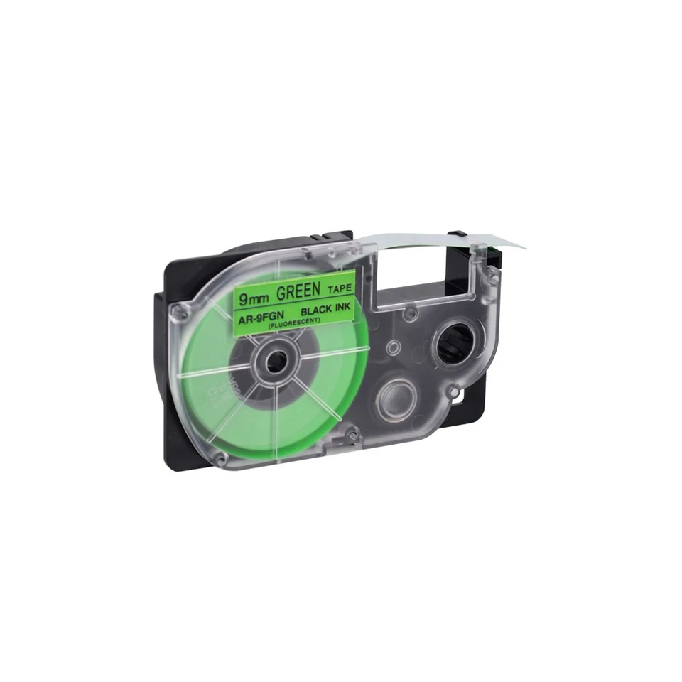 9mm Compatible with Casio kl-60 XR-9FGN Black on Fluorescent Green Label Tape - Image 4 of 4