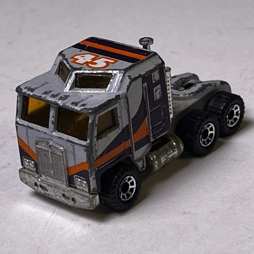 Vintage 1981 Matchbox Kenworth Semi Truck Rare Original #45 Old Silver Grey