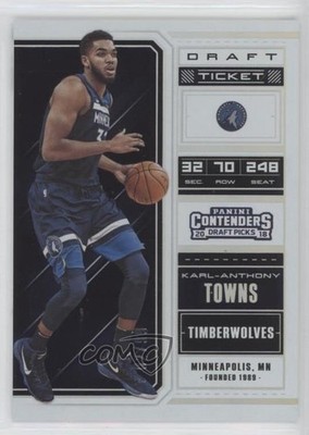 2018 Contenders Draft Picks Ticket 2/99 Karl-Anthony Towns (Blue Jersey) #30 1u6