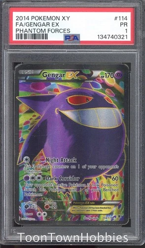 PSA 1 Pokemon - Gengar ex 114/119 Full Art - Phantom Forces