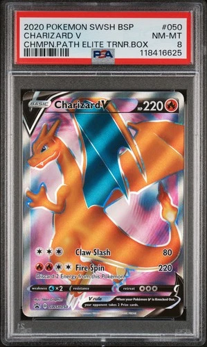 PSA 8 2020 Pokemon Swsh Black Star Promo #050 Charizard V