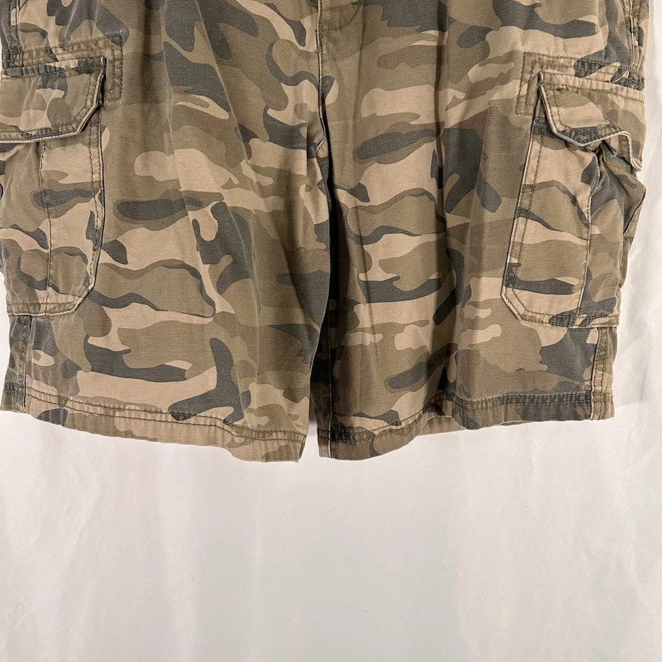 Pantalones Cortos Carga Izod Camuflados Para Hombre 36 Verde Botón Cremallera Gancho Bolsillos 100% Algodón Foto 3 de 4