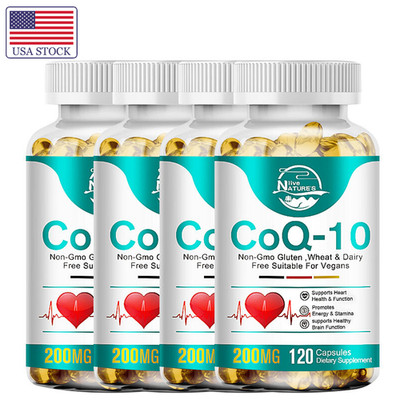 CoQ10 200mg Softgels COQ-10 Coenzyme Q10 Non-GMO and Gluten Free VEGAN CAPSULES