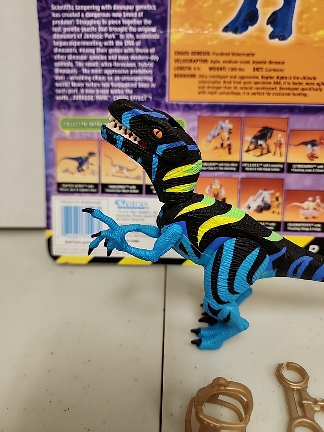 1997 Kenner Jurassic Park Chaos Effect Raptor Alpha 99% Complete