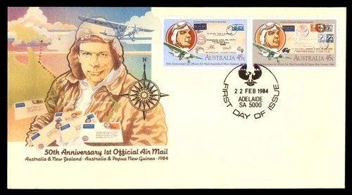 Mayfairstamps Australia FDC 1984 Pilot and Letter Air Mail 50th Anniv First Day