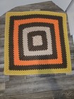 Handmade Crochet Afghan Blanket. 38”x 38” Vintage