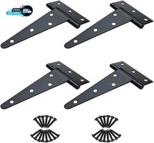6 Inch T Strap Hinges, Heavy Duty T-Strap Shed Door Hinges Gate Hinges