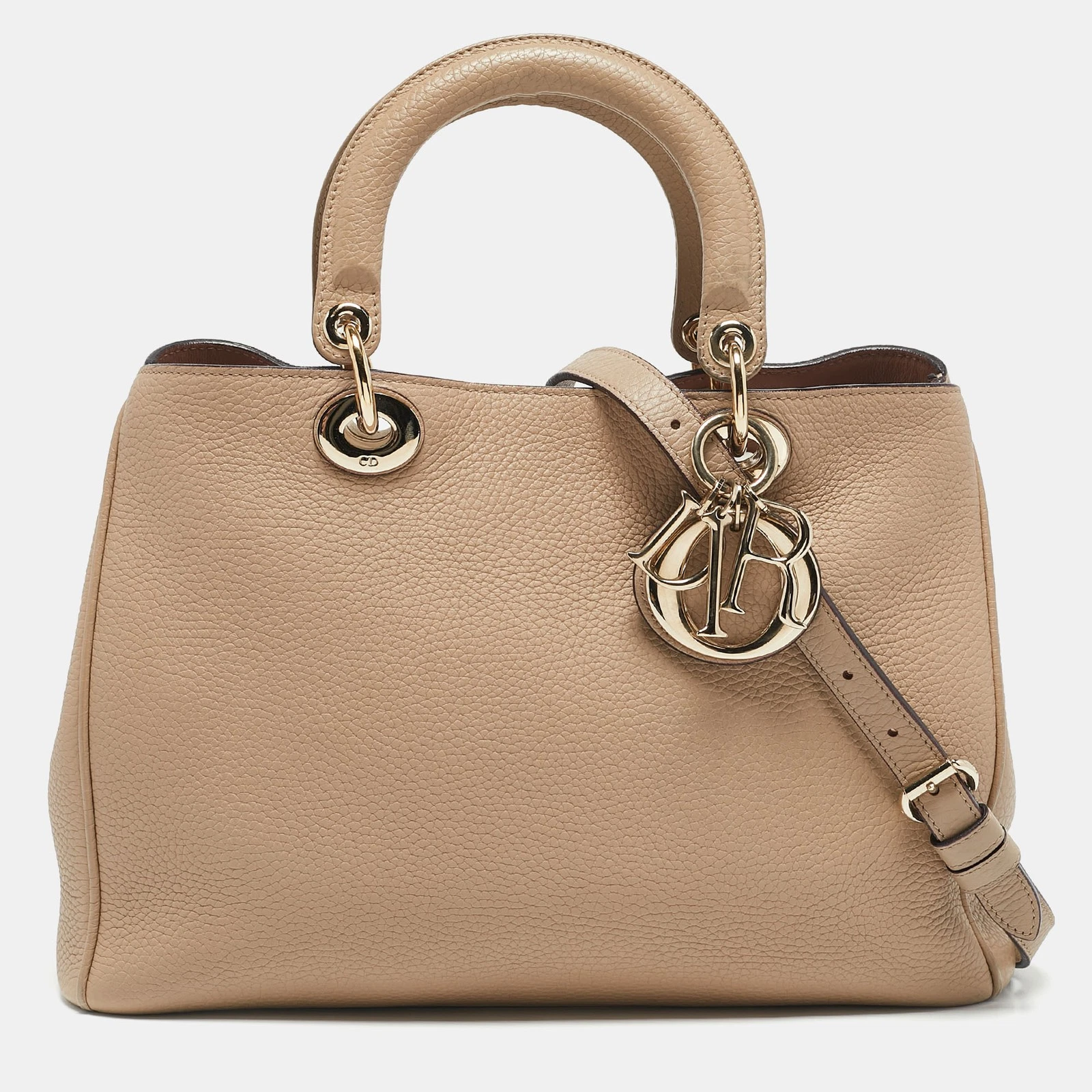 Sac cabas Dior beige cuir moyen Diorissimo