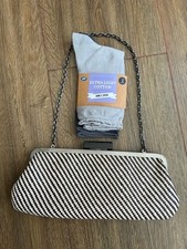 Accessorize clutch with chain handle ack and 2 pairs of ankle socks