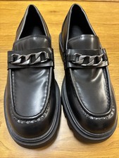 Zara Men’s Black Faux Leather Chunky Moccasin Type Shoes Size 44 Uk 10 New